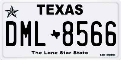 TX license plate DML8566