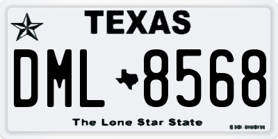 TX license plate DML8568