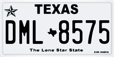 TX license plate DML8575