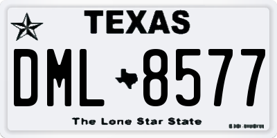TX license plate DML8577