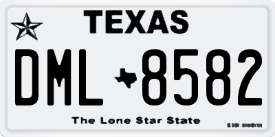 TX license plate DML8582