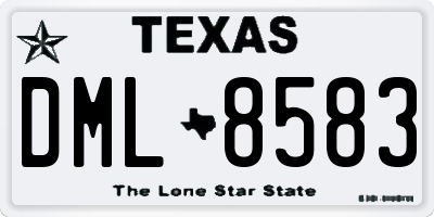 TX license plate DML8583
