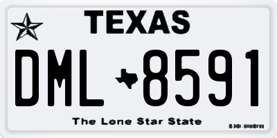 TX license plate DML8591