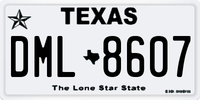 TX license plate DML8607