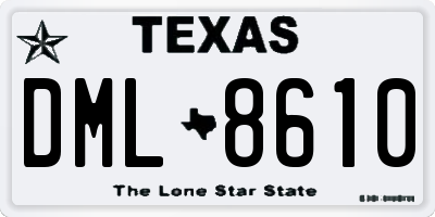 TX license plate DML8610
