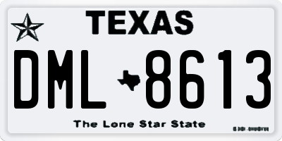 TX license plate DML8613