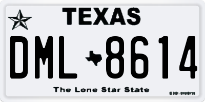 TX license plate DML8614