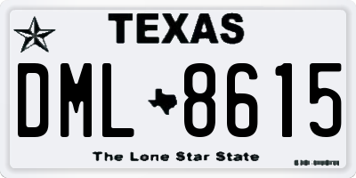 TX license plate DML8615