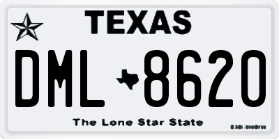 TX license plate DML8620