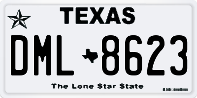 TX license plate DML8623