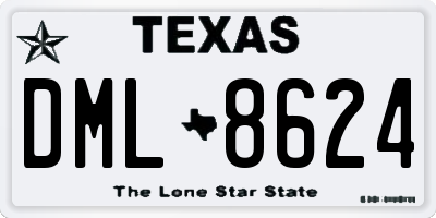 TX license plate DML8624