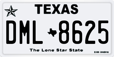 TX license plate DML8625