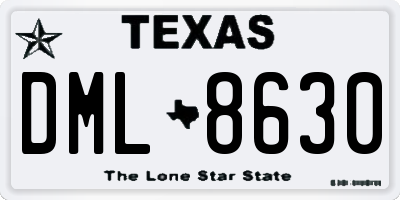 TX license plate DML8630