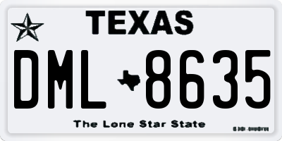 TX license plate DML8635