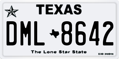 TX license plate DML8642