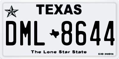 TX license plate DML8644