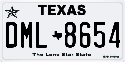 TX license plate DML8654