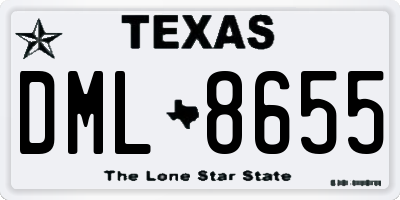 TX license plate DML8655
