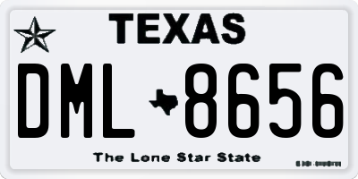 TX license plate DML8656