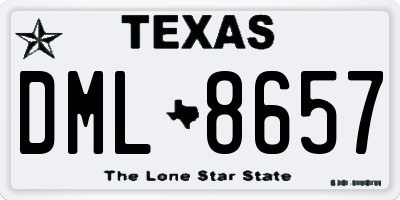 TX license plate DML8657