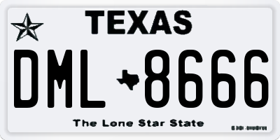 TX license plate DML8666