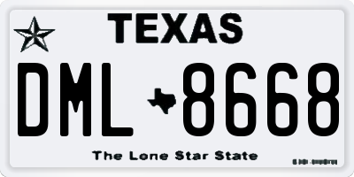 TX license plate DML8668