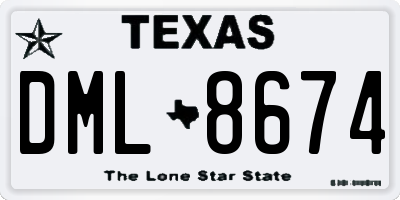 TX license plate DML8674