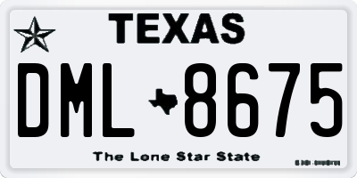 TX license plate DML8675