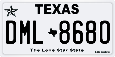 TX license plate DML8680