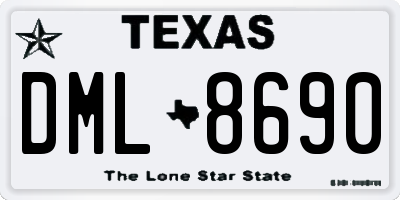 TX license plate DML8690