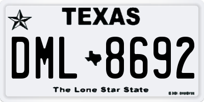 TX license plate DML8692