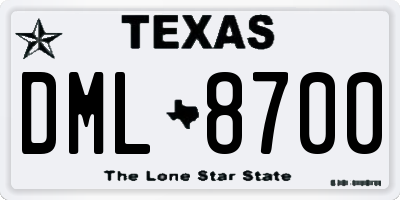 TX license plate DML8700