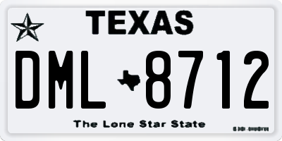 TX license plate DML8712