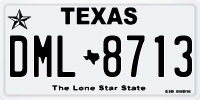 TX license plate DML8713