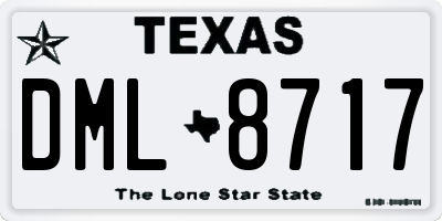 TX license plate DML8717