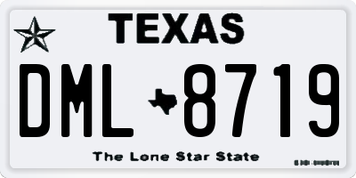 TX license plate DML8719