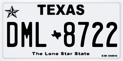 TX license plate DML8722