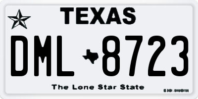 TX license plate DML8723