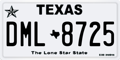 TX license plate DML8725