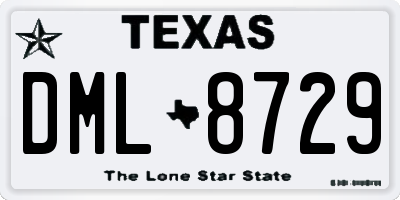 TX license plate DML8729