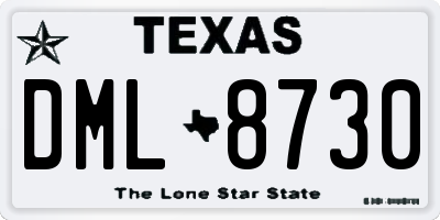 TX license plate DML8730