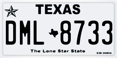 TX license plate DML8733