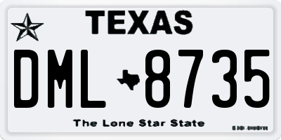 TX license plate DML8735