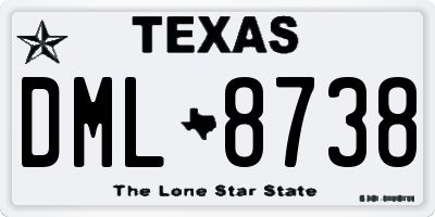 TX license plate DML8738