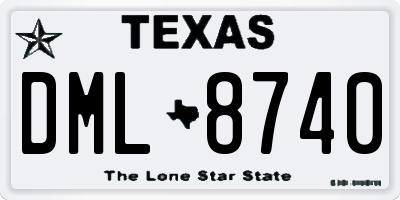 TX license plate DML8740