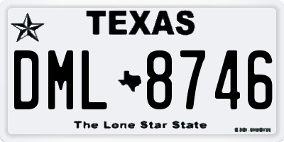 TX license plate DML8746