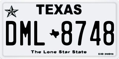 TX license plate DML8748