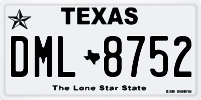 TX license plate DML8752