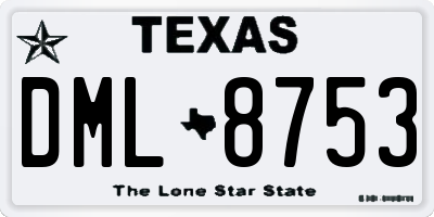 TX license plate DML8753