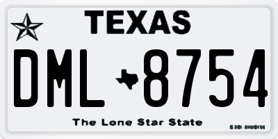 TX license plate DML8754